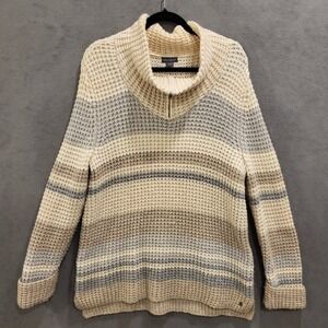 Eddie Bauer Lambswool Camel Hair Sweater Women Large 1/4 Zip‎ Warm Chunky Comfy